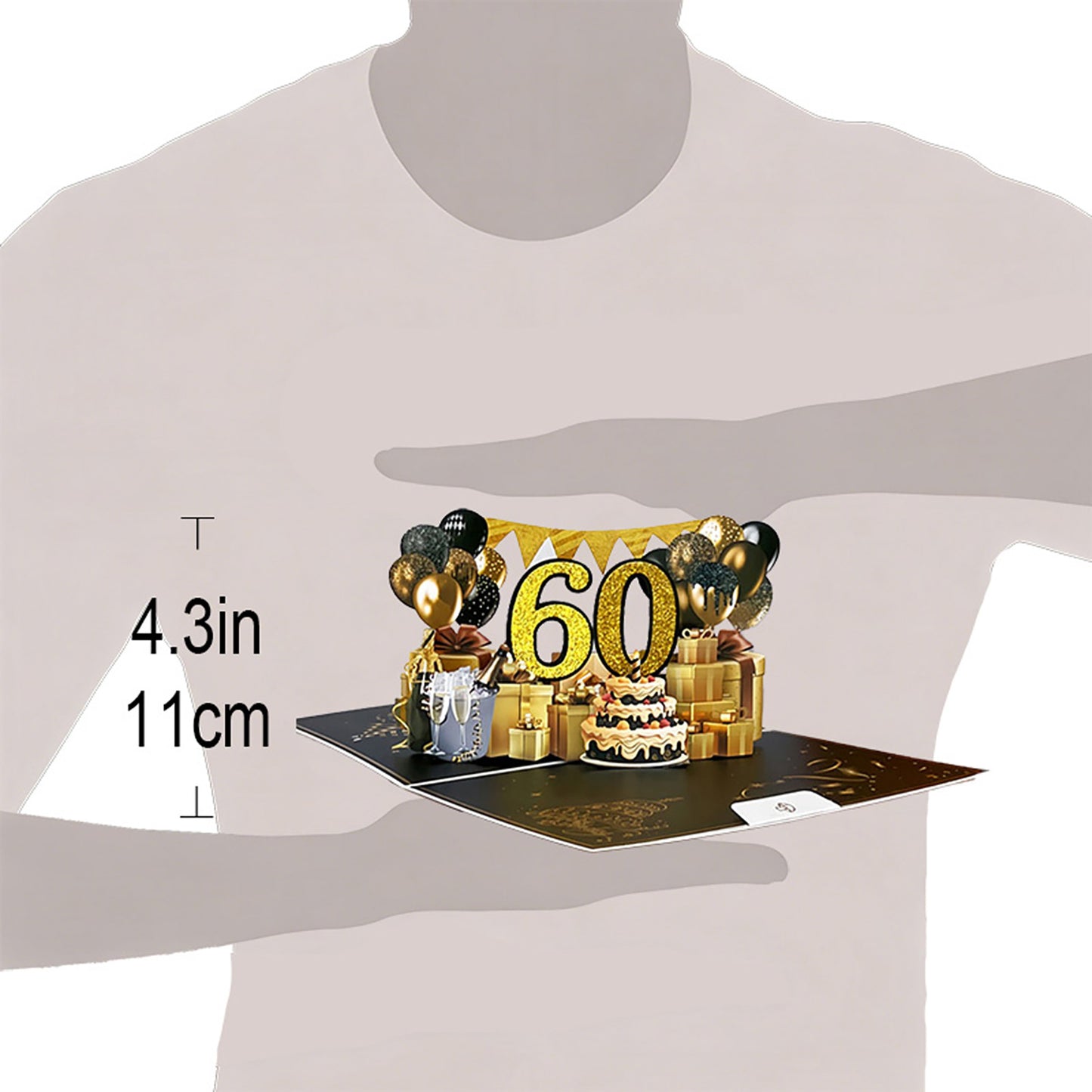 Black and Golden Birthday Card For 60th(Golden Number)