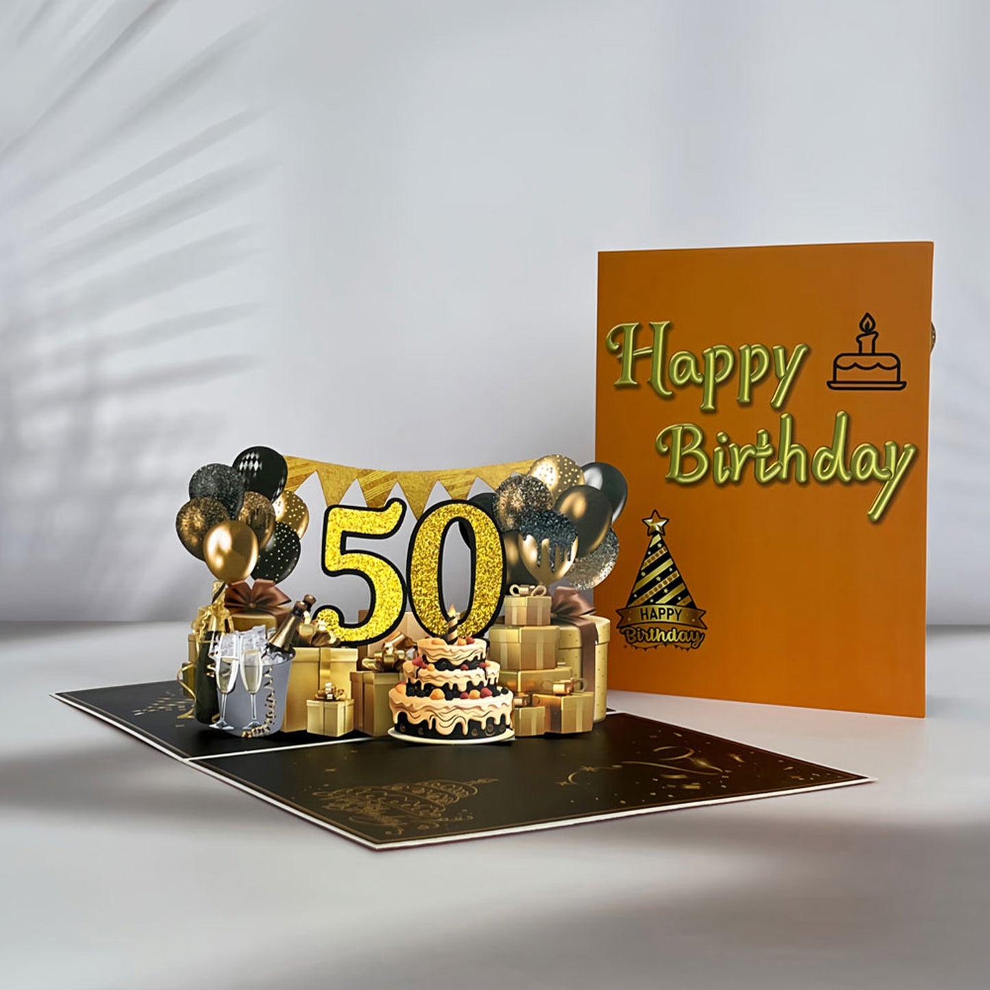 Black and Golden Birthday Card For 50th(Golden Number)