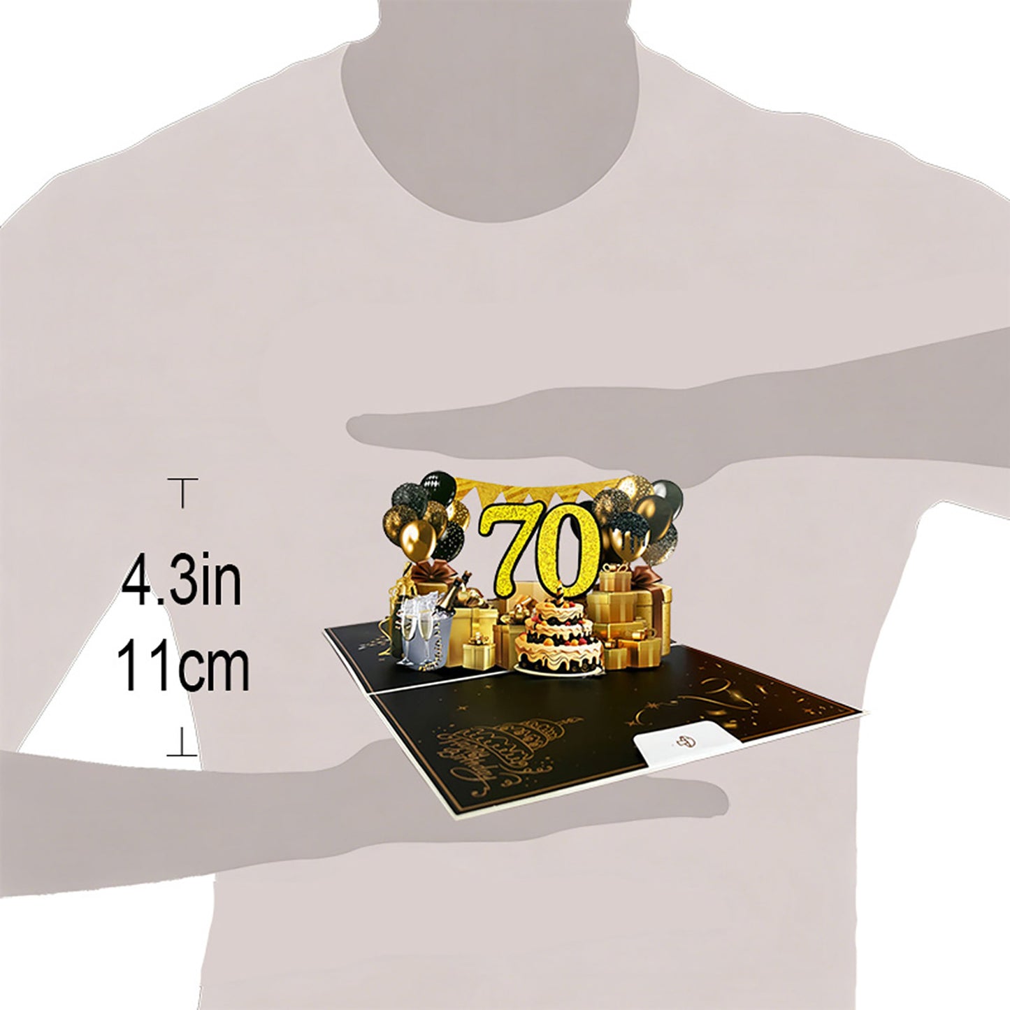 Black and Golden Birthday Card For 70th(Golden Number)