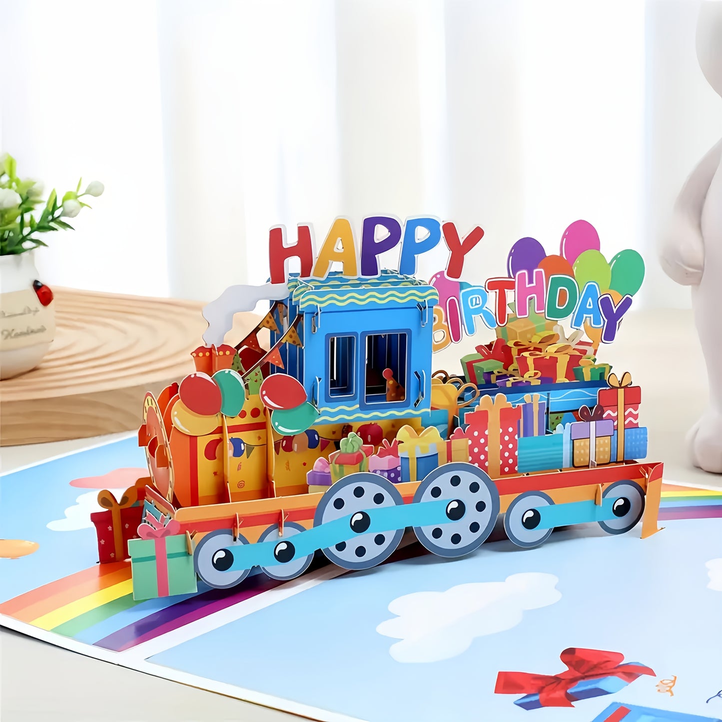 Cartoon Train Birthday Card