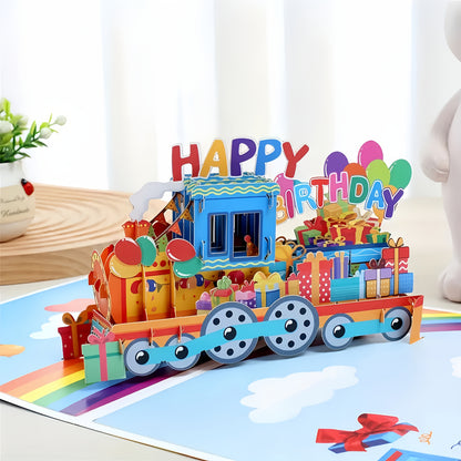 Cartoon Train Birthday Card