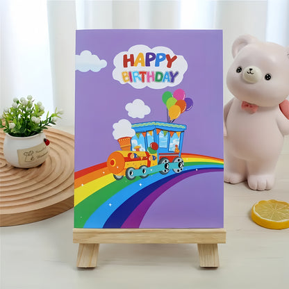 Cartoon Train Birthday Card