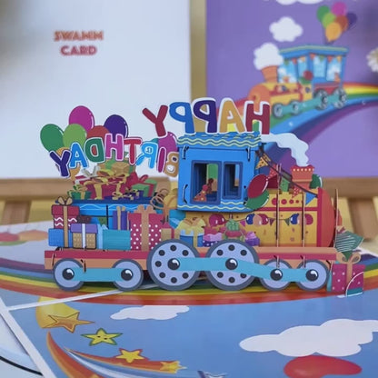 Cartoon Train Birthday Card